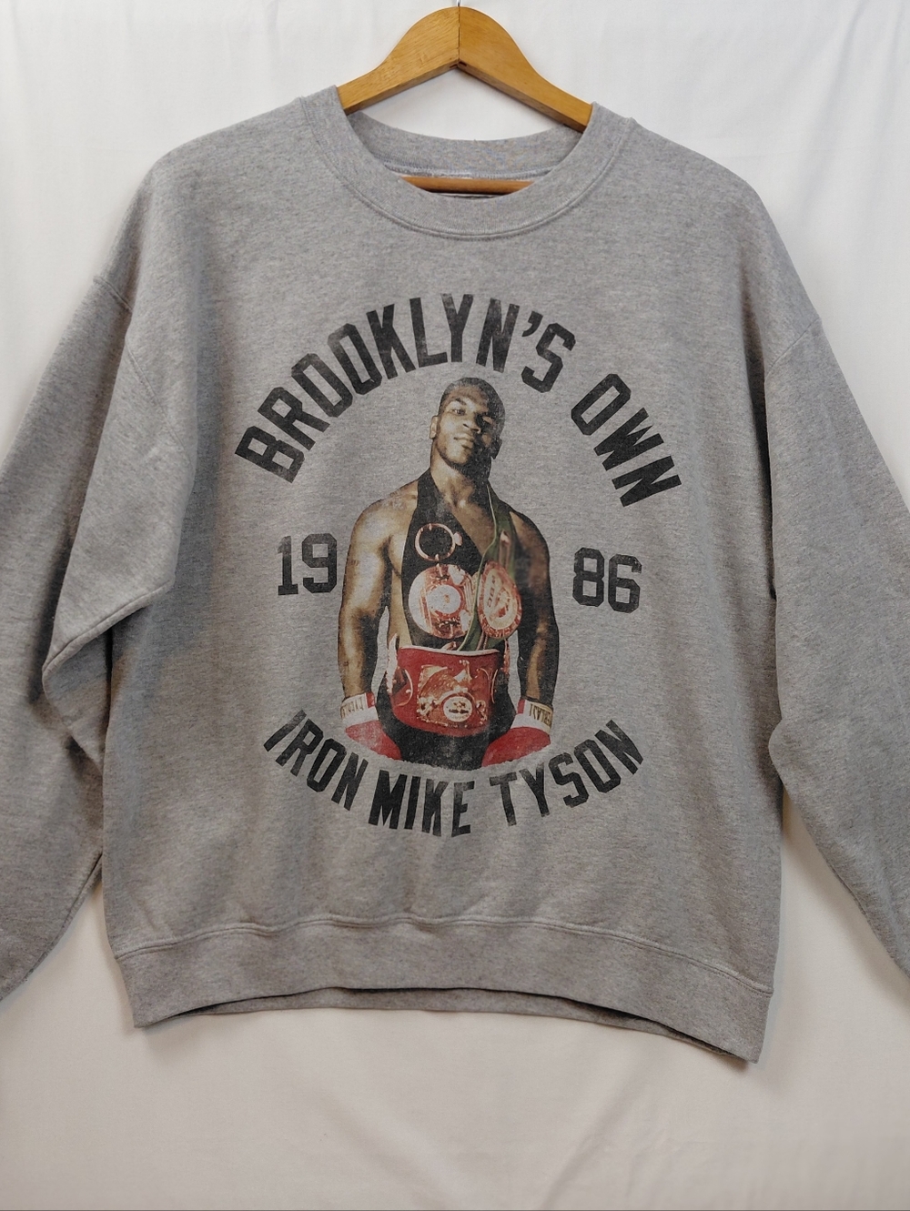 Roots Of Fight Bloodlines Iron Mike Tyson Sweatshirt Men's Sz Large Gray Boxing